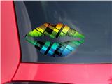 Lips Decal 9x5.5 Rainbow Plaid