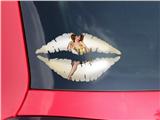 Lips Decal 9x5.5 Rose Pin Up Girl