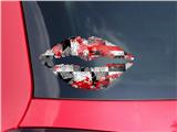 Lips Decal 9x5.5 Checker Skull Splatter Red