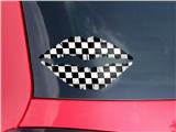 Lips Decal 9x5.5 Checkers White