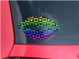 Lips Decal 9x5.5 Love Heart Checkers Rainbow