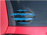 Lips Decal 9x5.5 Skull Stripes Blue