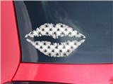 Lips Decal 9x5.5 Kearas Daisies Black on White