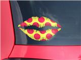 Lips Decal 9x5.5 Kearas Polka Dots Pink And Yellow