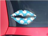 Lips Decal 9x5.5 Kearas Polka Dots White And Blue
