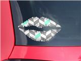 Lips Decal 9x5.5 Chevrons Gray And Seafoam