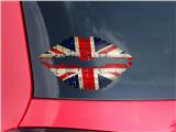 Lips Decal 9x5.5 Painted Faded and Cracked Union Jack British Flag