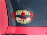 Lips Decal 9x5.5 Painted Faded and Cracked Canadian Canada Flag