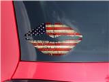 Lips Decal 9x5.5 Painted Faded and Cracked USA American Flag