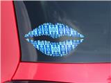Lips Decal 9x5.5 Skull And Crossbones Pattern Blue