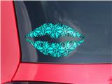 Lips Decal 9x5.5 Skull Patch Pattern Blue