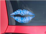 Lips Decal 9x5.5 Skull Sketches Blue