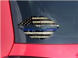 Lips Decal 9x5.5 Painted Faded and Cracked Blue Line USA American Flag