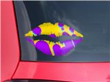 Lips Decal 9x5.5 Drip Purple Yellow Teal