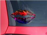 Lips Decal 9x5.5 Liquid Metal Chrome Flame Hot