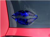 Lips Decal 9x5.5 Liquid Metal Chrome Royal Blue