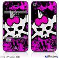 iPhone 4S Decal Style Vinyl Skin - Punk Skull Princess