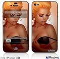 iPhone 4S Decal Style Vinyl Skin - 0range Pin Up Girl