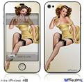 iPhone 4S Decal Style Vinyl Skin - Rose Pin Up Girl