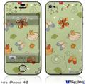 iPhone 4S Decal Style Vinyl Skin - Birds Butterflies and Flowers