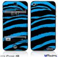 iPhone 4S Decal Style Vinyl Skin - Zebra Blue