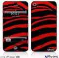 iPhone 4S Decal Style Vinyl Skin - Zebra Red