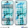 iPhone 4S Decal Style Vinyl Skin - Electro Graffiti Blue