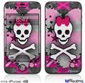 iPhone 4S Decal Style Vinyl Skin - Princess Skull Heart