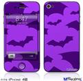 iPhone 4S Decal Style Vinyl Skin - Deathrock Bats Purple