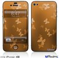 iPhone 4S Decal Style Vinyl Skin - Bokeh Butterflies Orange