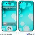 iPhone 4S Decal Style Vinyl Skin - Bokeh Hex Neon Teal