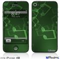 iPhone 4S Decal Style Vinyl Skin - Bokeh Music Green
