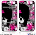 iPhone 4S Decal Style Vinyl Skin - Scene Girl Skull