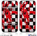 iPhone 4S Decal Style Vinyl Skin - Checkerboard Splatter