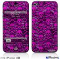 iPhone 4S Decal Style Vinyl Skin - Pink Skull Bones