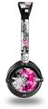 Checker Skull Splatter Pink Decal Style Skin fits Skullcandy Lowrider Headphones (HEADPHONES  SOLD SEPARATELY)