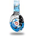 WraptorSkinz Skin Decal Wrap compatible with Beats Studio (Original) Headphones Checker Skull Splatter Blue Skin Only (HEADPHONES NOT INCLUDED)