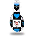 WraptorSkinz Skin Decal Wrap compatible with Beats Studio (Original) Headphones Hearts And Stars Blue Skin Only (HEADPHONES NOT INCLUDED)