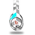 WraptorSkinz Skin Decal Wrap compatible with Beats Studio (Original) Headphones Chevrons Gray And Aqua Skin Only (HEADPHONES NOT INCLUDED)