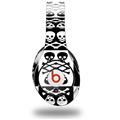 WraptorSkinz Skin Decal Wrap compatible with Beats Studio (Original) Headphones Skull And Crossbones Pattern Bw Skin Only (HEADPHONES NOT INCLUDED)