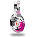 WraptorSkinz Skin Decal Wrap compatible with Beats Studio (Original) Headphones Checker Skull Splatter Pink Skin Only (HEADPHONES NOT INCLUDED)