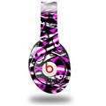 WraptorSkinz Skin Decal Wrap compatible with Beats Studio (Original) Headphones Zebra Pink Skulls Skin Only (HEADPHONES NOT INCLUDED)
