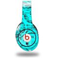 WraptorSkinz Skin Decal Wrap compatible with Beats Studio (Original) Headphones Folder Doodles Neon Teal Skin Only (HEADPHONES NOT INCLUDED)