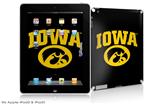 iPad Skin - Iowa Hawkeyes Tigerhawk Oval 01 Gold on Black (fits iPad2 and iPad3)