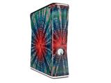 Tie Dye Bulls Eye 100 Decal Style Skin for XBOX 360 Slim Vertical