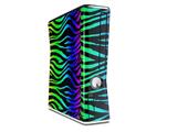 Rainbow Zebra Decal Style Skin for XBOX 360 Slim Vertical