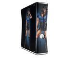 Police Dept Pin Up Girl Decal Style Skin for XBOX 360 Slim Vertical