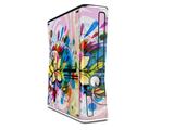 Floral Splash Decal Style Skin for XBOX 360 Slim Vertical