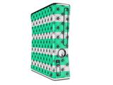 Kearas Daisies Stripe Sea Foam Decal Style Skin for XBOX 360 Slim Vertical