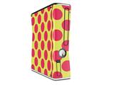 Kearas Polka Dots Pink And Yellow Decal Style Skin for XBOX 360 Slim Vertical
